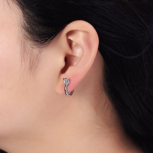 Tiny Cobra Huggie Earrings