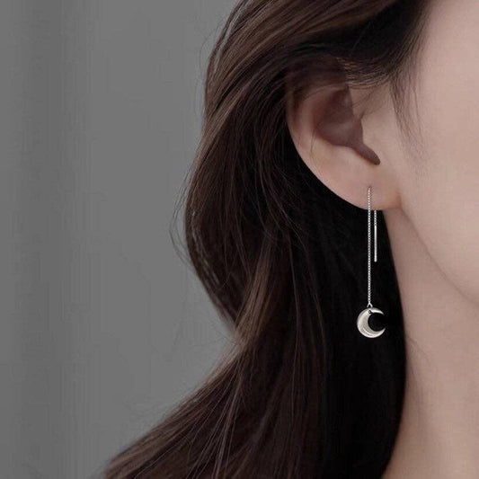 Natural Mother of Pearl Moon Shell Earrings 11cm