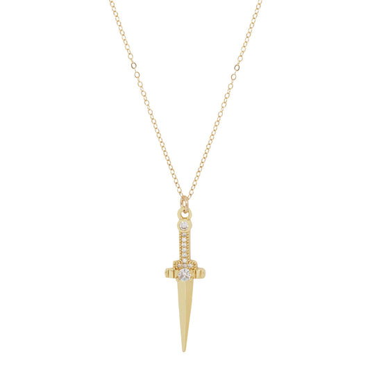Gold Filled Dagger Charm Necklace