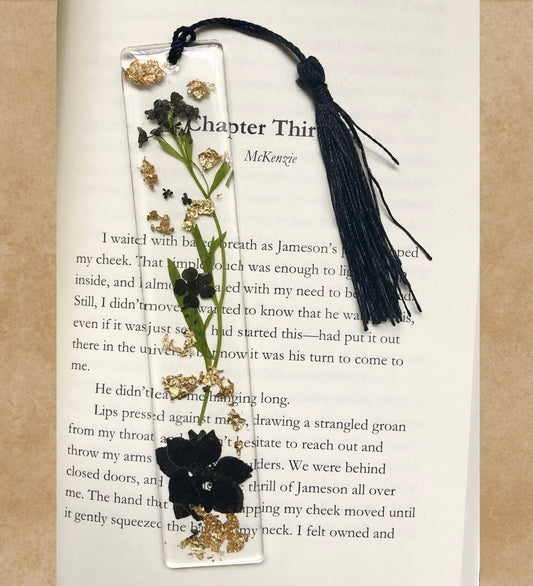 Black & Gold Floral Bookmark