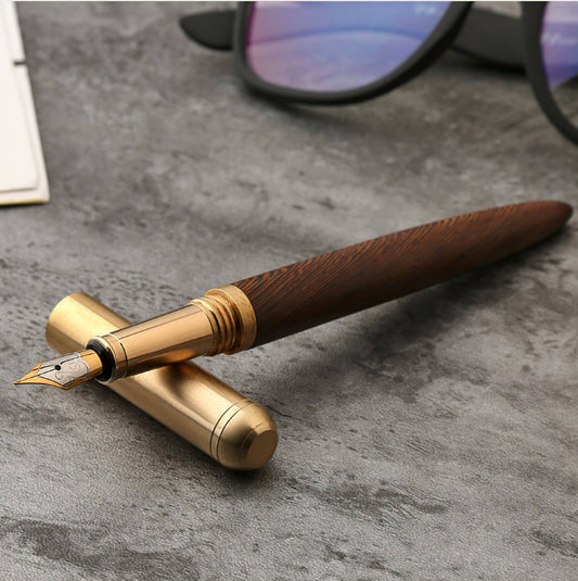 Handmade Wood & Brass Fountain Pen