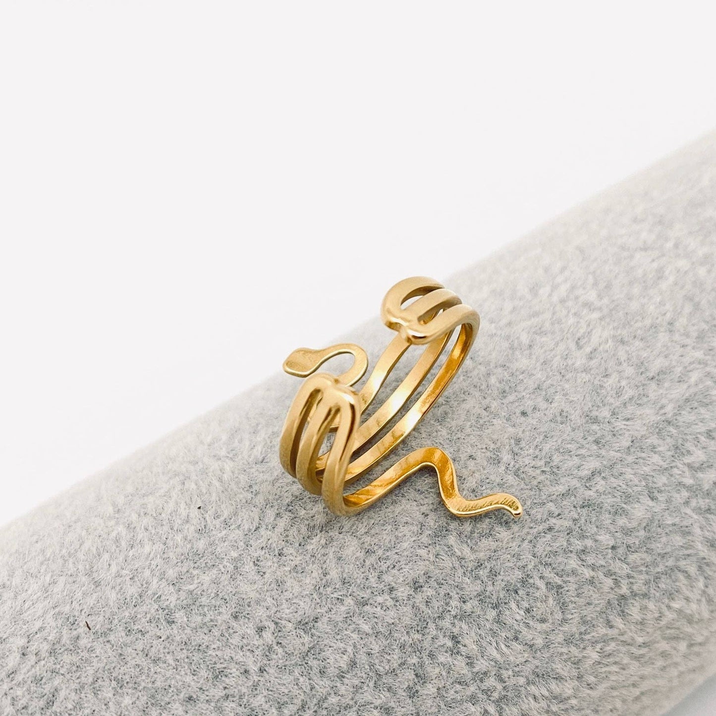 Adjustable 18k Gold Snake Ring