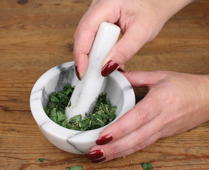 White Marble Mortar & Pestle