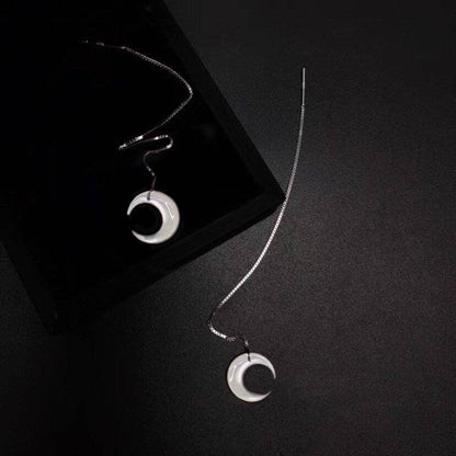 Natural Mother of Pearl Moon Shell Earrings 11cm