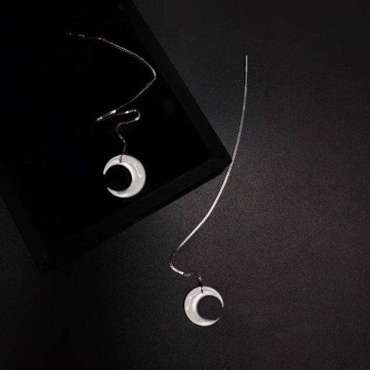 Natural Mother of Pearl Moon Shell Earrings 11cm