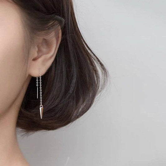 Minimalist Spike Threader Earrings