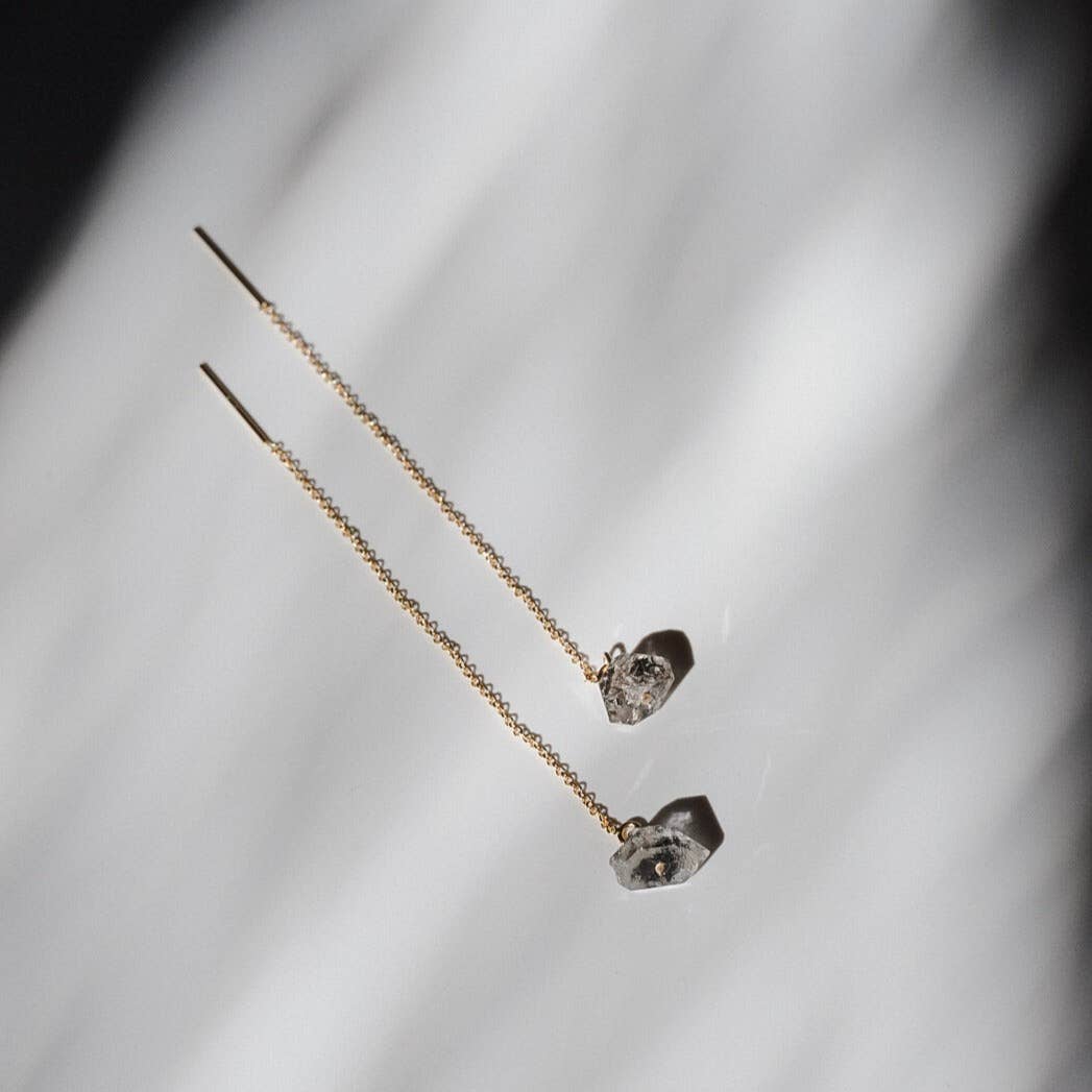 Quartz Gold Threader Earrings