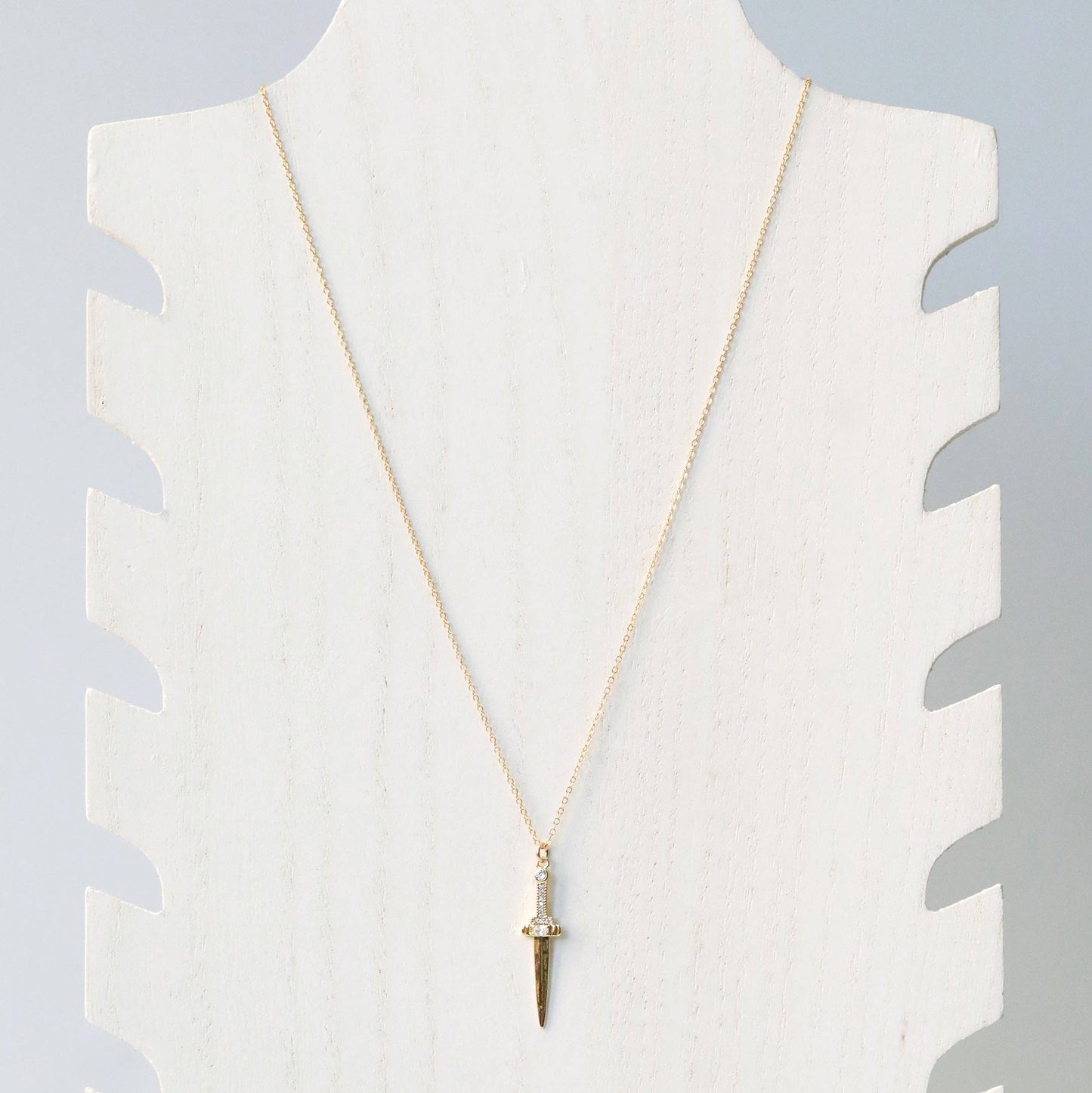 Gold Filled Dagger Charm Necklace