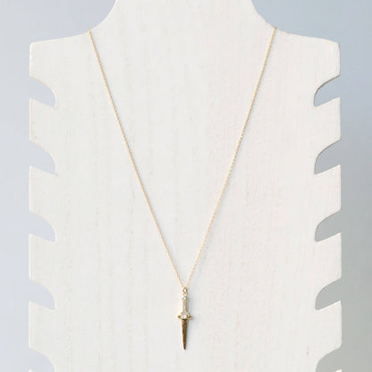 Gold Filled Dagger Charm Necklace