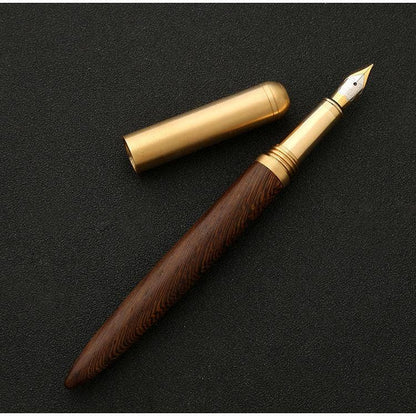 Handmade Wood & Brass Fountain Pen