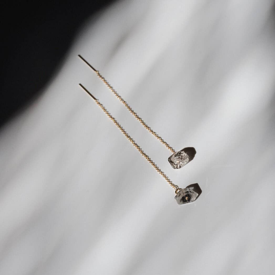 Quartz Gold Threader Earrings