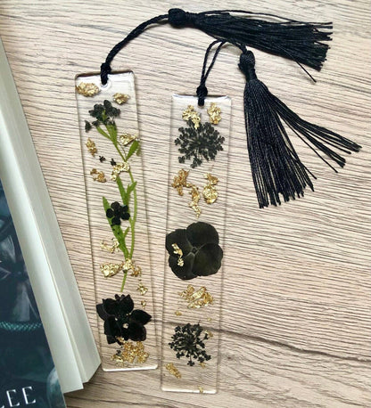 Black & Gold Floral Bookmark