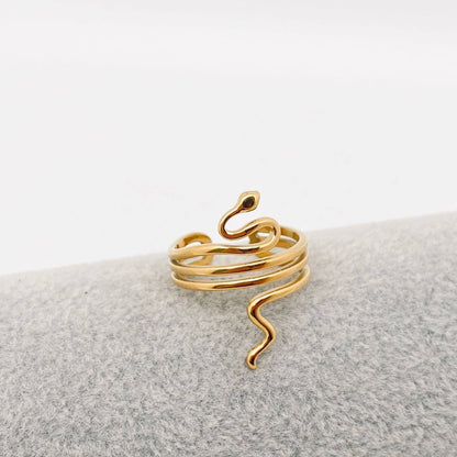 Adjustable 18k Gold Snake Ring