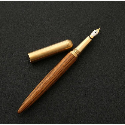 Handmade Wood & Brass Fountain Pen