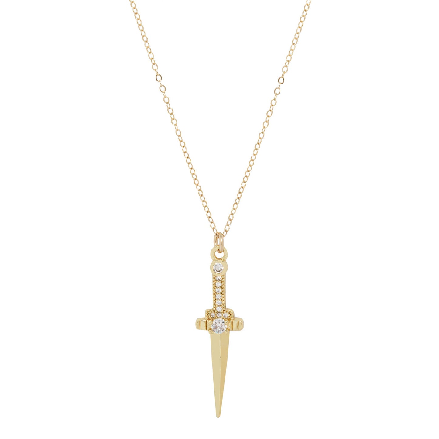 Gold Filled Dagger Charm Necklace