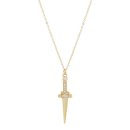 Gold Filled Dagger Charm Necklace