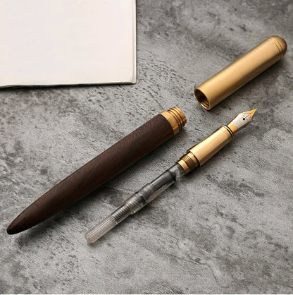 Handmade Wood & Brass Fountain Pen