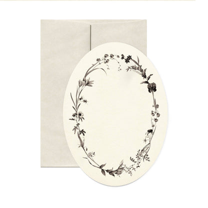 Dark Florals Oval Card